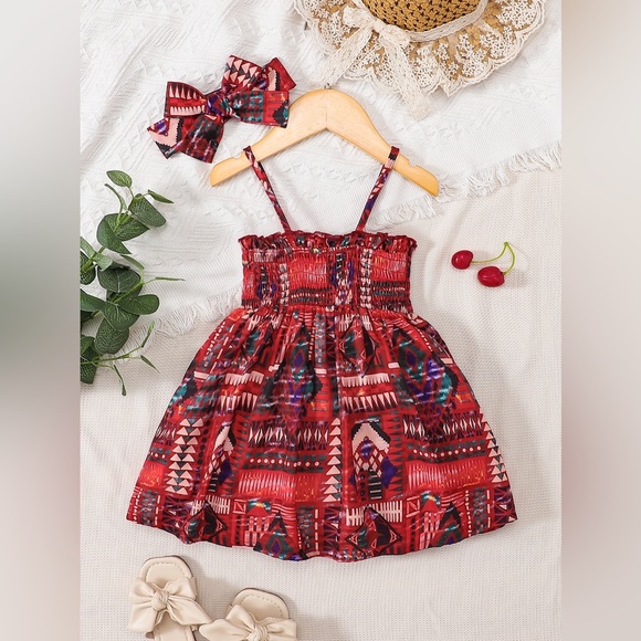 Baby Girl Printed Smocked Pinafore Skirt - Picture 3 of 5